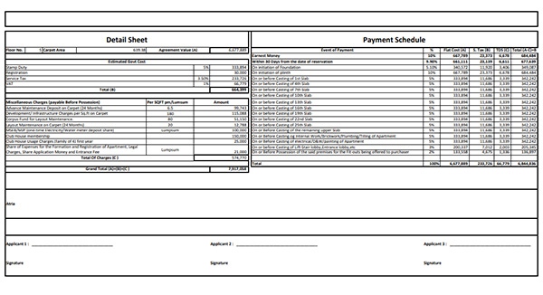 The Capittal Tree Thane Costing Plan